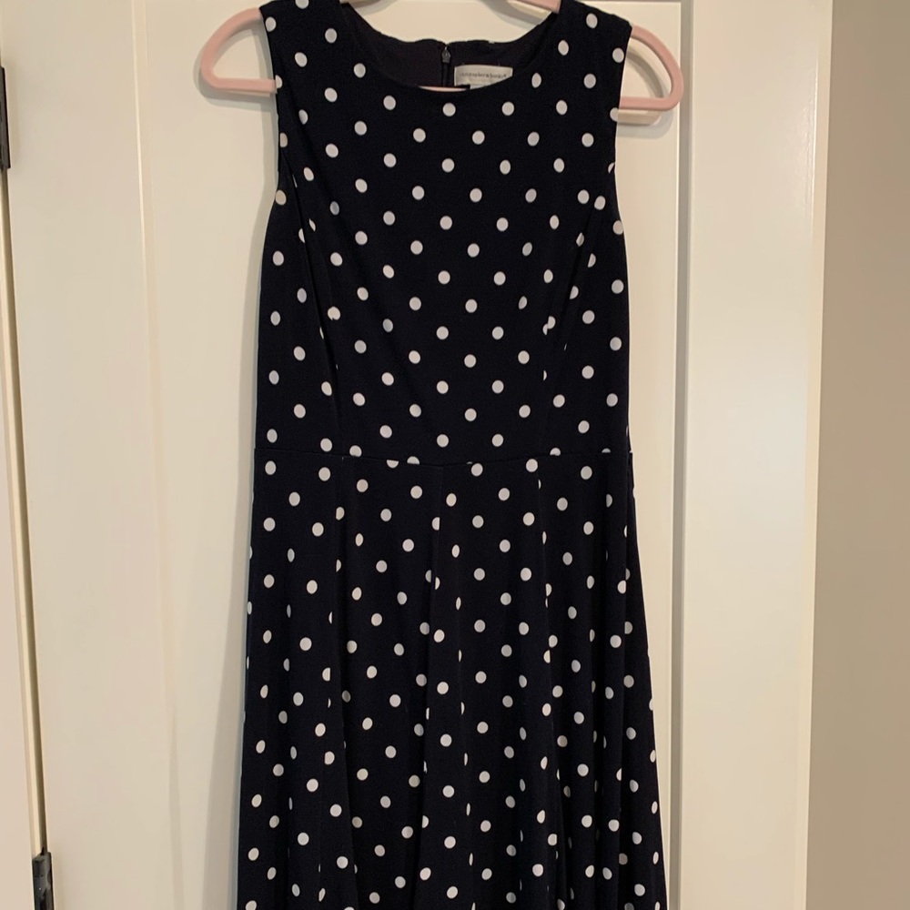 Navy polka dot dress